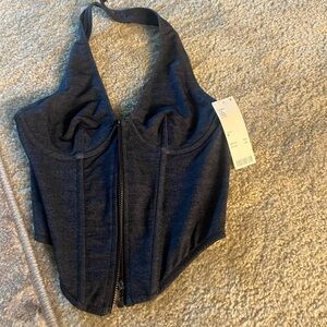 NWT urban outfitters corset denim top
